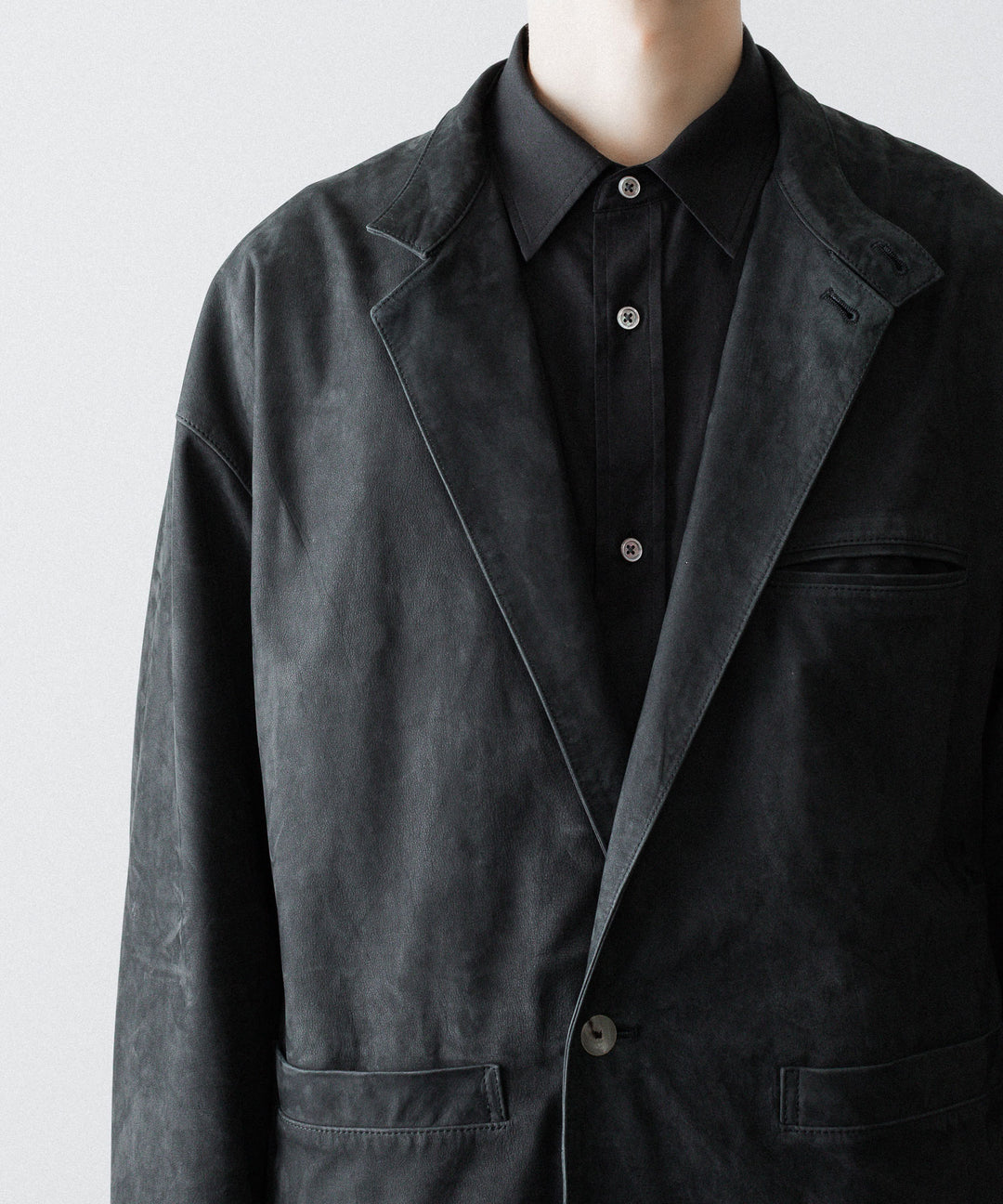 【phebus】COW NUBUCK JACKET - CHARCOAL