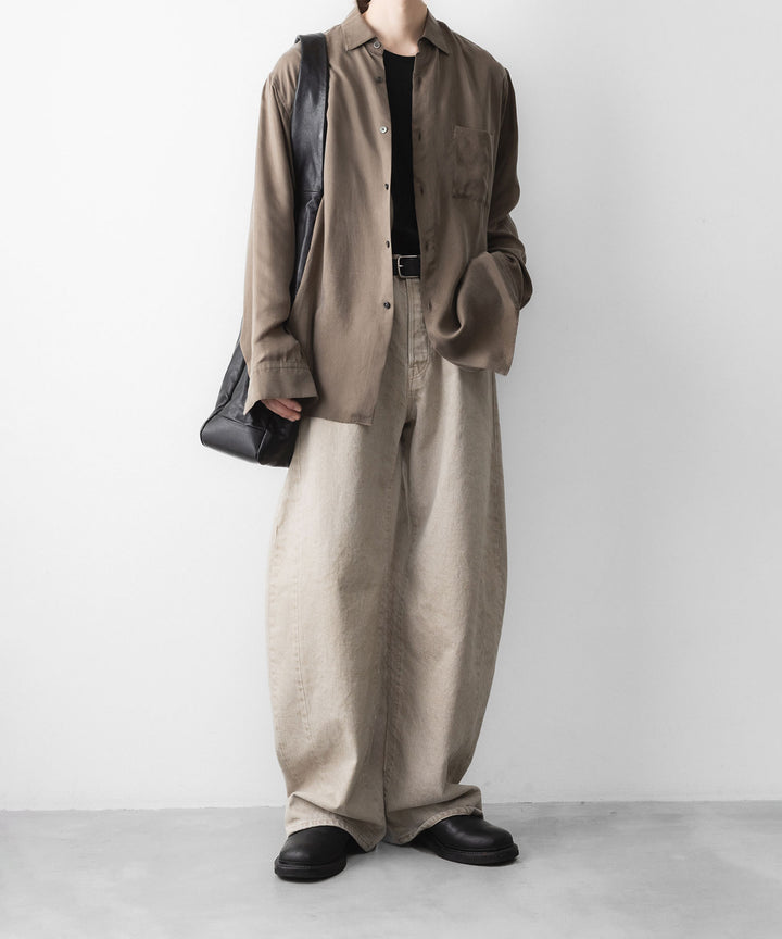 【ssstein】 DEFORMATION WIDE COLOR DENIM PANTS - BEIGE