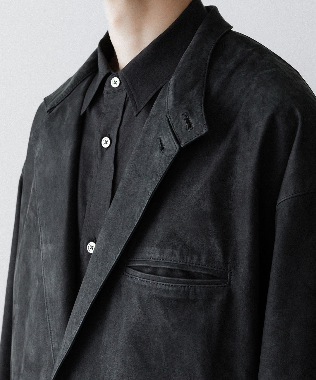 【phebus】COW NUBUCK JACKET - CHARCOAL