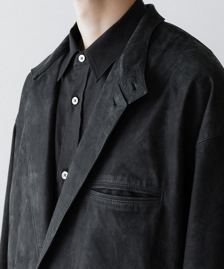【phebus】COW NUBUCK JACKET - CHARCOAL