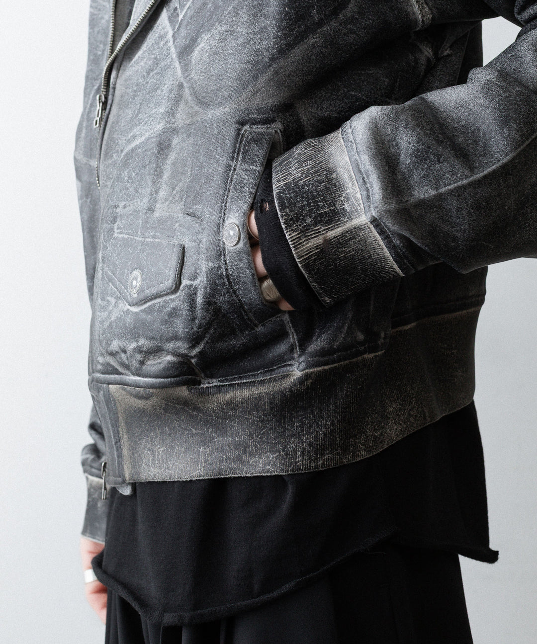 SUBLATIONS サブレーションズのCRACKING COATED RIDERS PARKAのHEATHER GRAY BASE 公式通販サイトsession福岡セレクトショップ