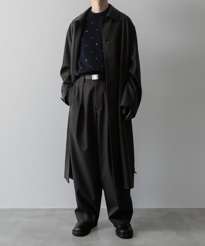 ssstein(シュタイン)の24AWコレクション EASY WIDE TROUSERS (2/72 WOOL GABARDINE) - GREY KHAKI 公式通販サイトsession福岡セレクトショップ