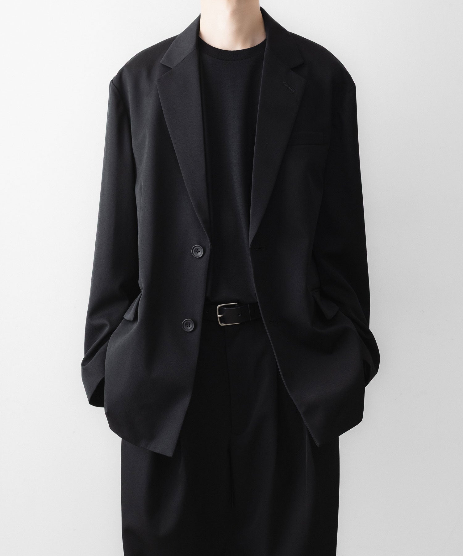 ssstein / シュタイン】OVERSIZED SINGLE BREASTED JACKET - BLACK