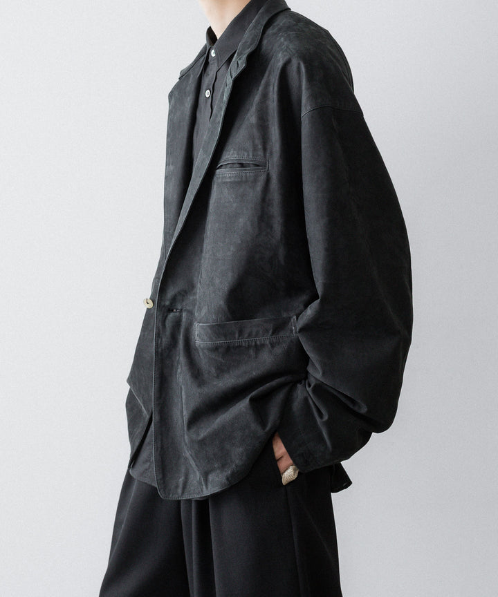 【phebus】COW NUBUCK JACKET - CHARCOAL