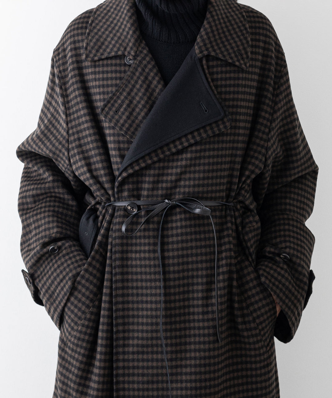 stein シュタイン DOUBLE LAPELED DOUBLE BREASTED COAT - GINGHAM×BLACK sessionセッション福岡セレクトショップ 公式通販サイト  