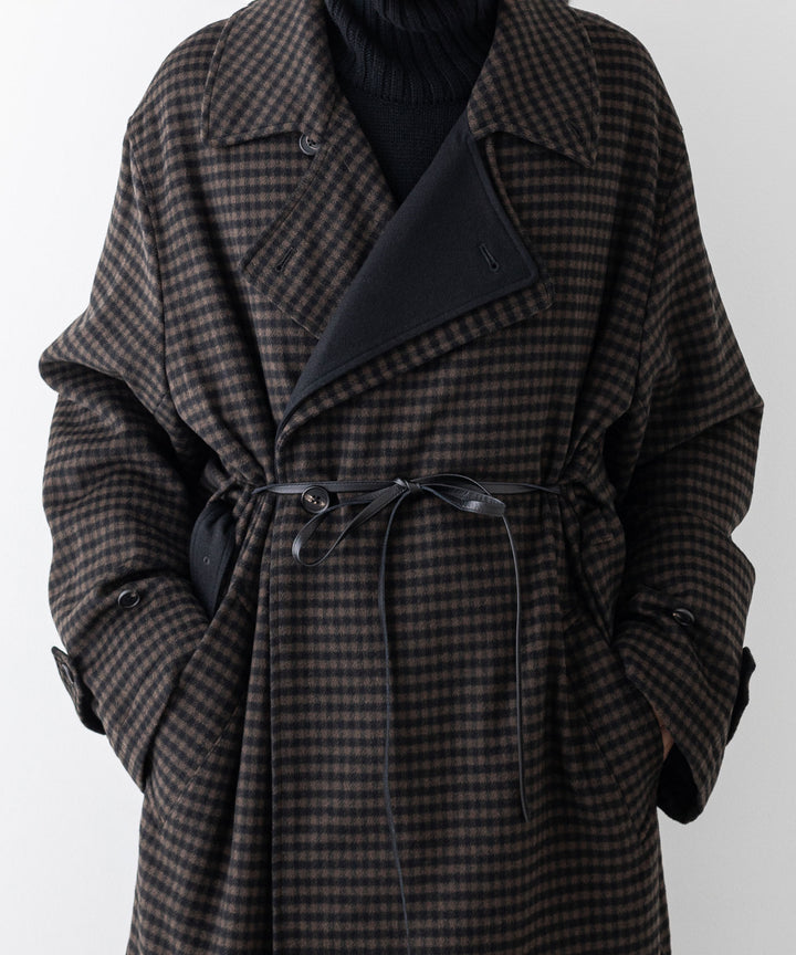 stein シュタイン DOUBLE LAPELED DOUBLE BREASTED COAT - GINGHAM×BLACK sessionセッション福岡セレクトショップ 公式通販サイト  