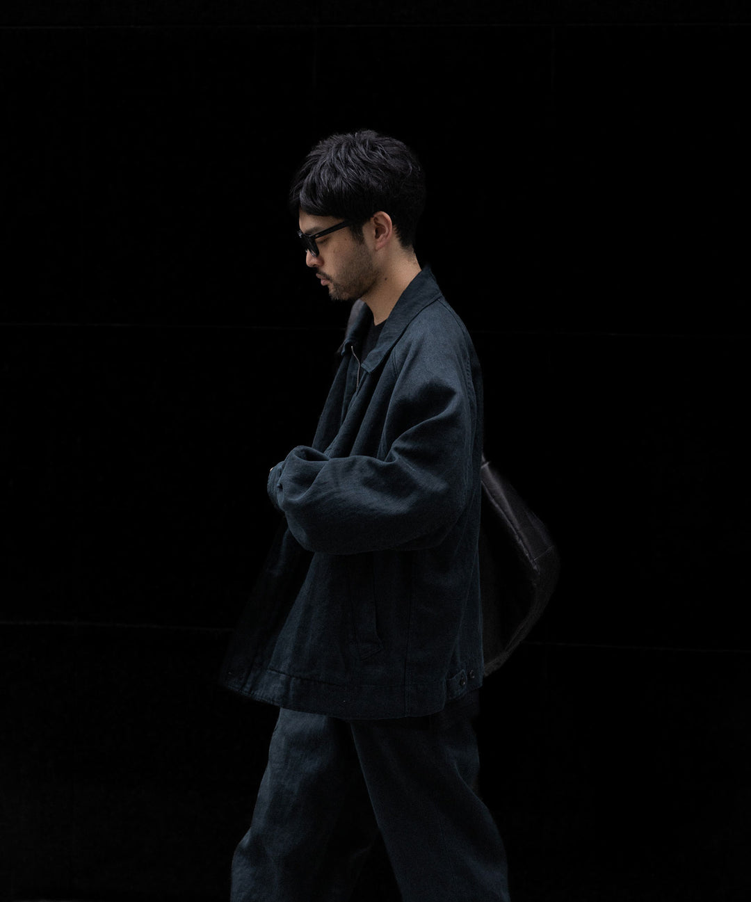 ssstein(シュタイン)のHEAVY LINEN HERRINGBONE ZIP JACKET - BLACKの公式通販サイトsession福岡セレクトショップ