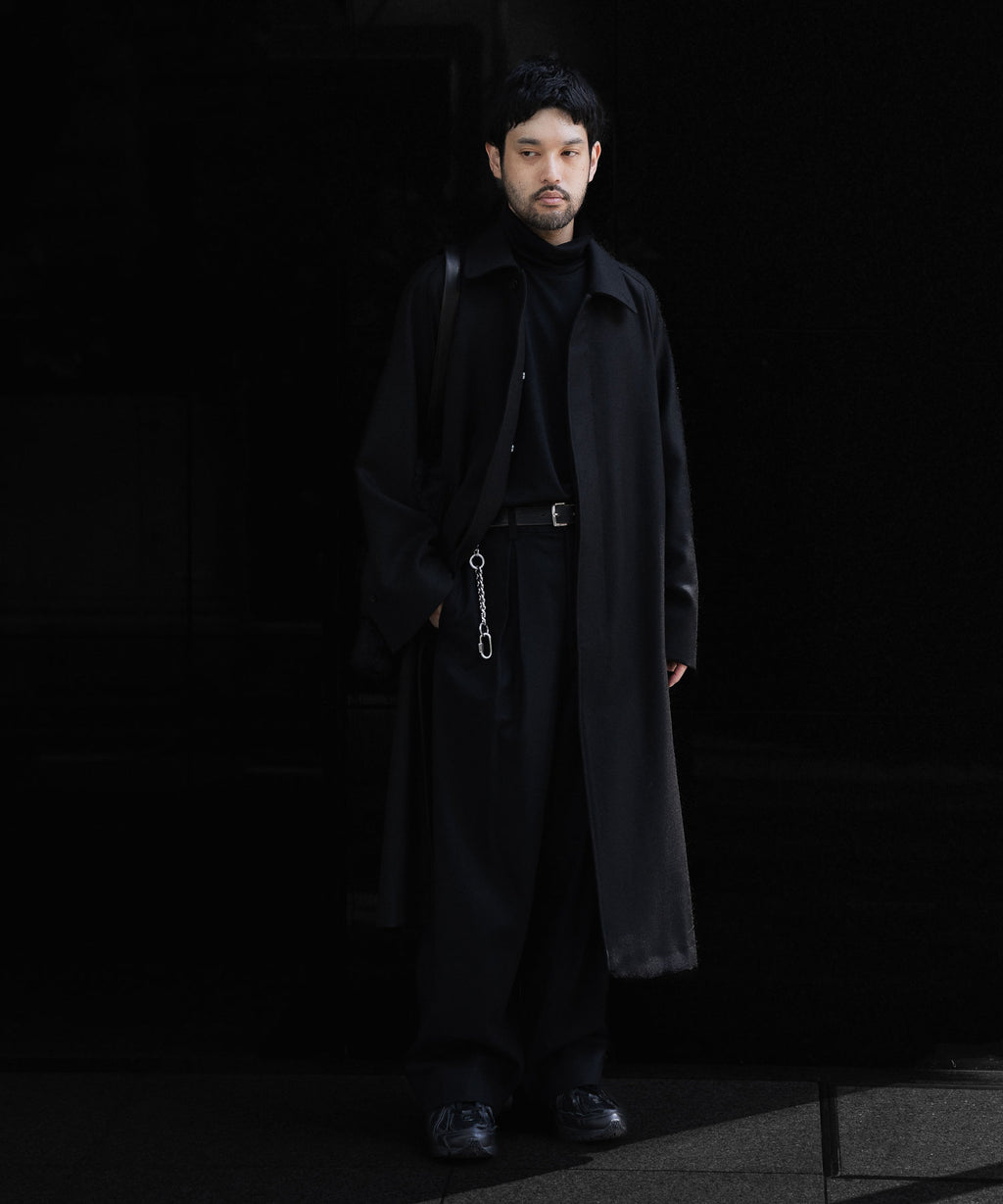 INTÉRIM(インテリム)のHAIRY WOOL DIAGONAL HYPER BIG BELTED OVER COATのBLACKの公式通販サイトsession福岡セレクトショップ