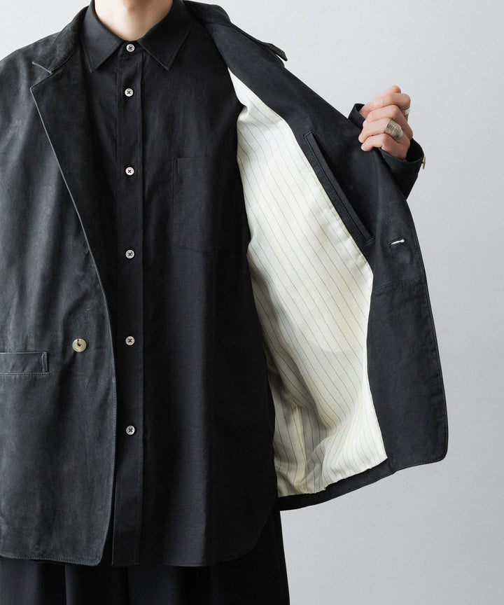 【phebus】COW NUBUCK JACKET - CHARCOAL