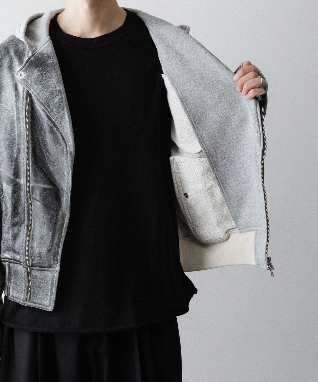 SUBLATIONS サブレーションズのCRACKING COATED RIDERS PARKAのHEATHER GRAY BASE 公式通販サイトsession福岡セレクトショップ