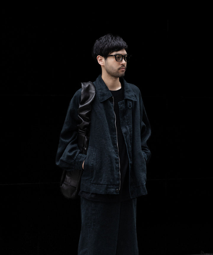 ssstein(シュタイン)のHEAVY LINEN HERRINGBONE ZIP JACKET - BLACKの公式通販サイトsession福岡セレクトショップ