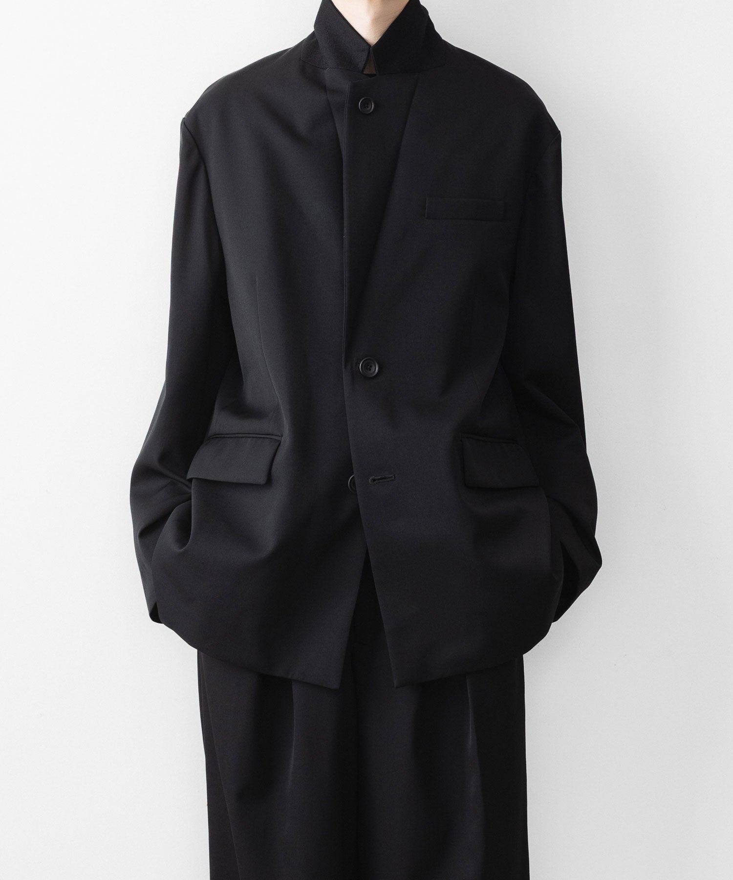 ssstein / シュタイン】OVERSIZED SINGLE BREASTED JACKET - BLACK