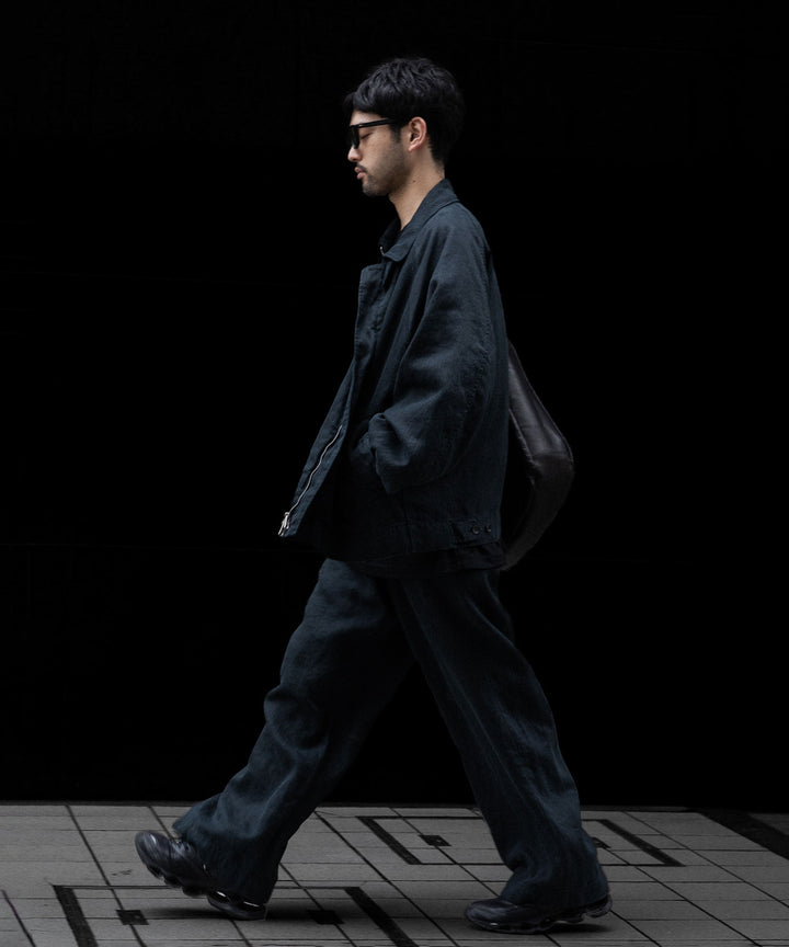 ssstein(シュタイン)のHEAVY LINEN HERRINGBONE ZIP JACKET - BLACKの公式通販サイトsession福岡セレクトショップ