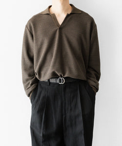 ssstein / シュタイン】SLUB COTTON KNIT SKIPPER LS - KHAKI | 公式