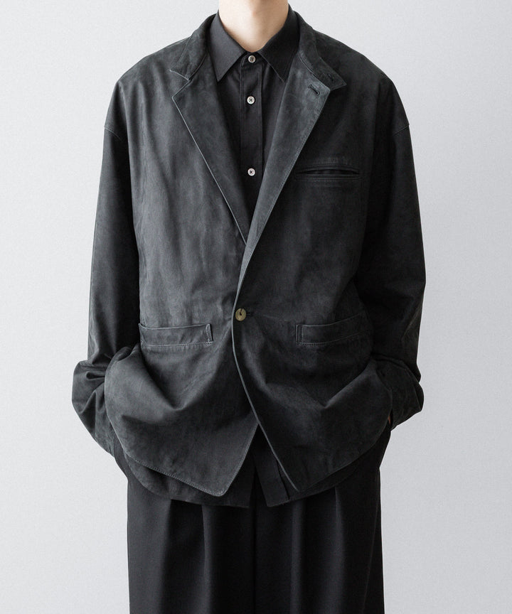 【phebus】COW NUBUCK JACKET - CHARCOAL