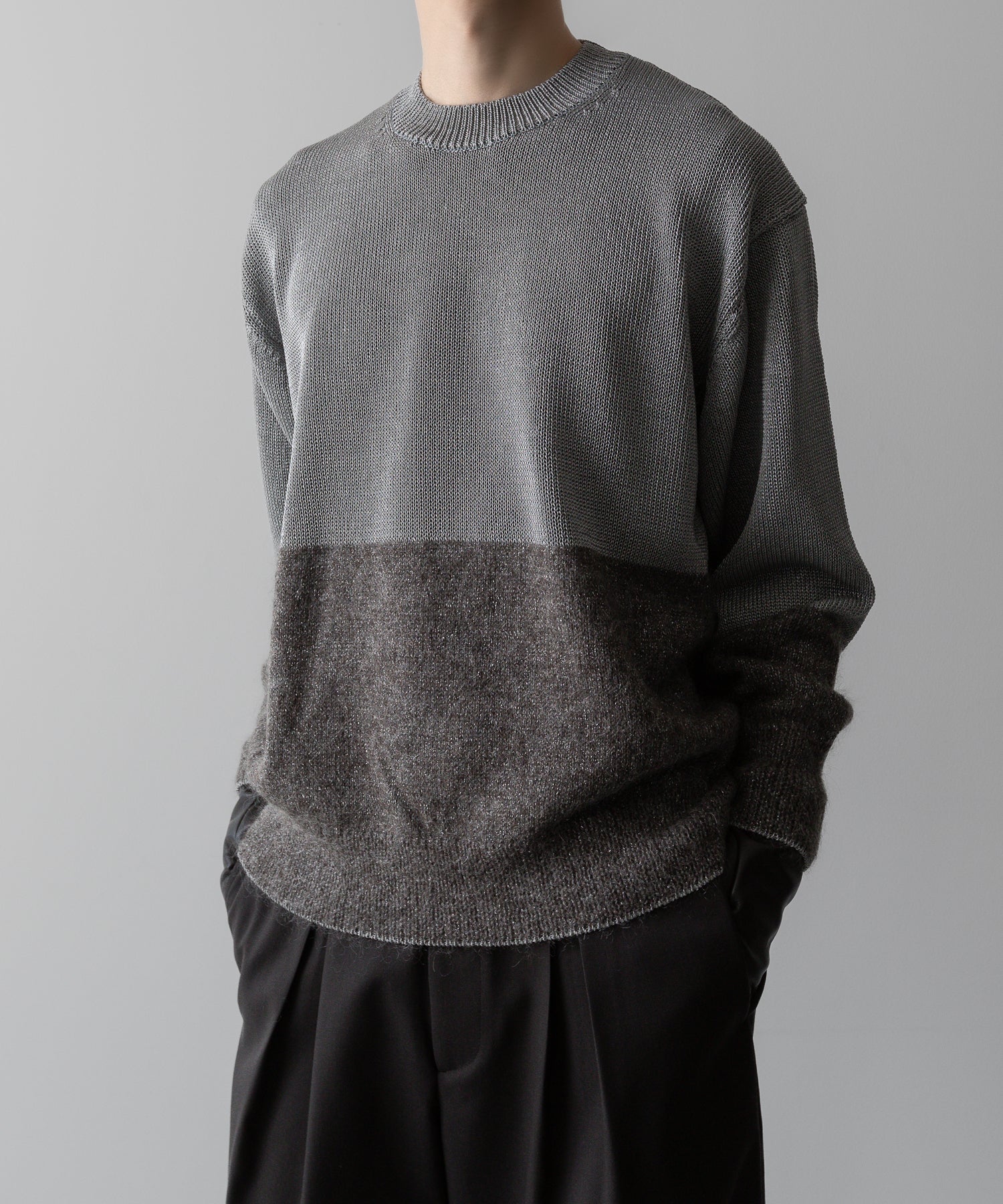 ssstein(シュタイン)の24AWコレクション MOHAIR GLITTER KNIT COMBINATION LS - GREIGE 公式通販サイトsession福岡セレクトショップ