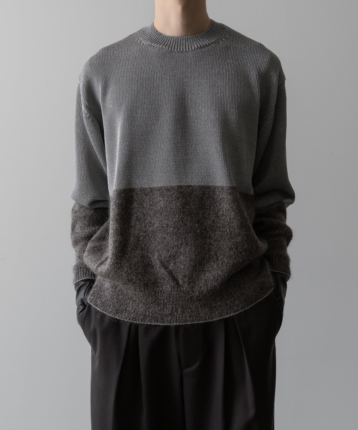 ssstein(シュタイン)の24AWコレクション MOHAIR GLITTER KNIT COMBINATION LS - GREIGE 公式通販サイトsession福岡セレクトショップ