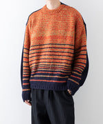 画像をギャラリービューアに読み込む, stein(シュタイン)の23AWコレクションCOLOR COMBINATION KNIT LSのORANGE × NAVY
