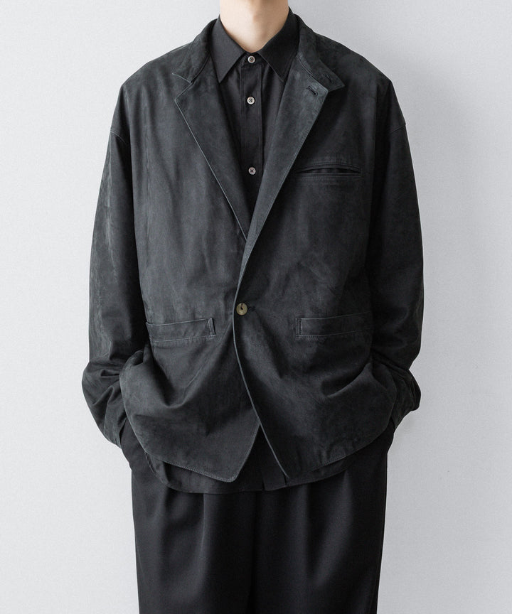 【phebus】COW NUBUCK JACKET - CHARCOAL