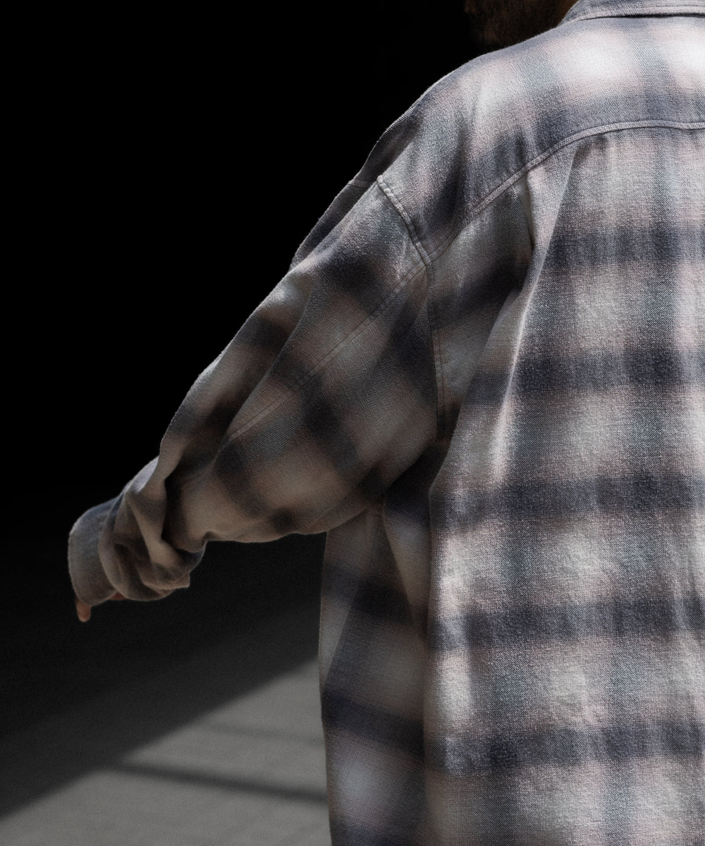 【 VEIN 】ORGANIC COTTON OMBRE CHECK L/S SHIRT - C.GRAY公式通販サイトsession福岡セレクトショップ