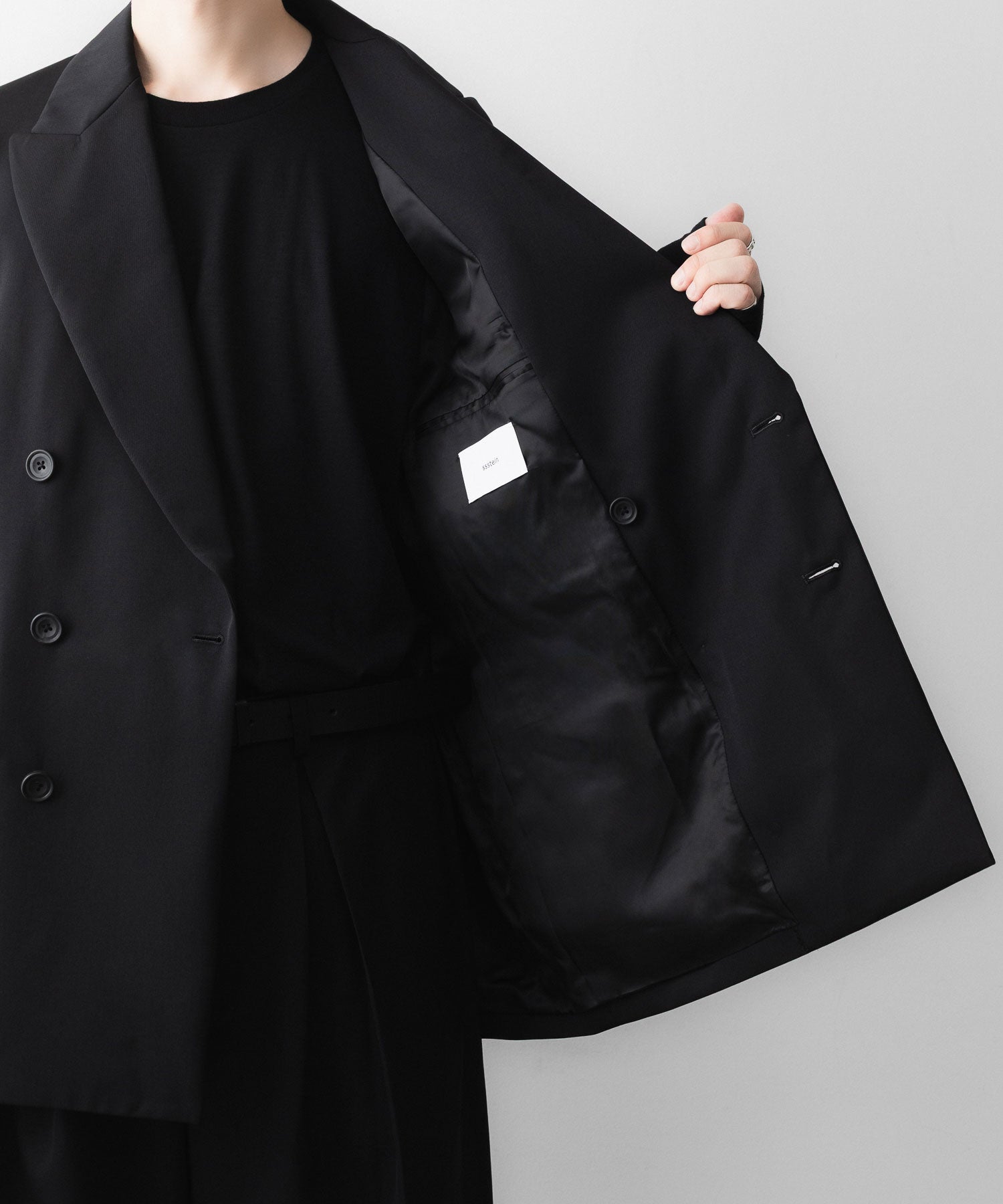 ssstein / シュタイン】OVERSIZED DOUBLE BREASTED JACKET - BLACK