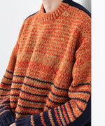 画像をギャラリービューアに読み込む, stein(シュタイン)の23AWコレクションCOLOR COMBINATION KNIT LSのORANGE × NAVY
