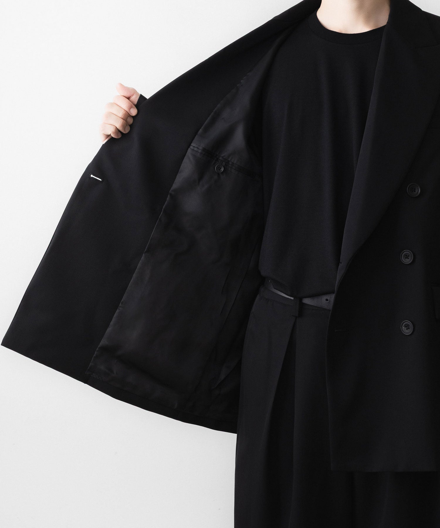 ssstein / シュタイン】OVERSIZED DOUBLE BREASTED JACKET - BLACK