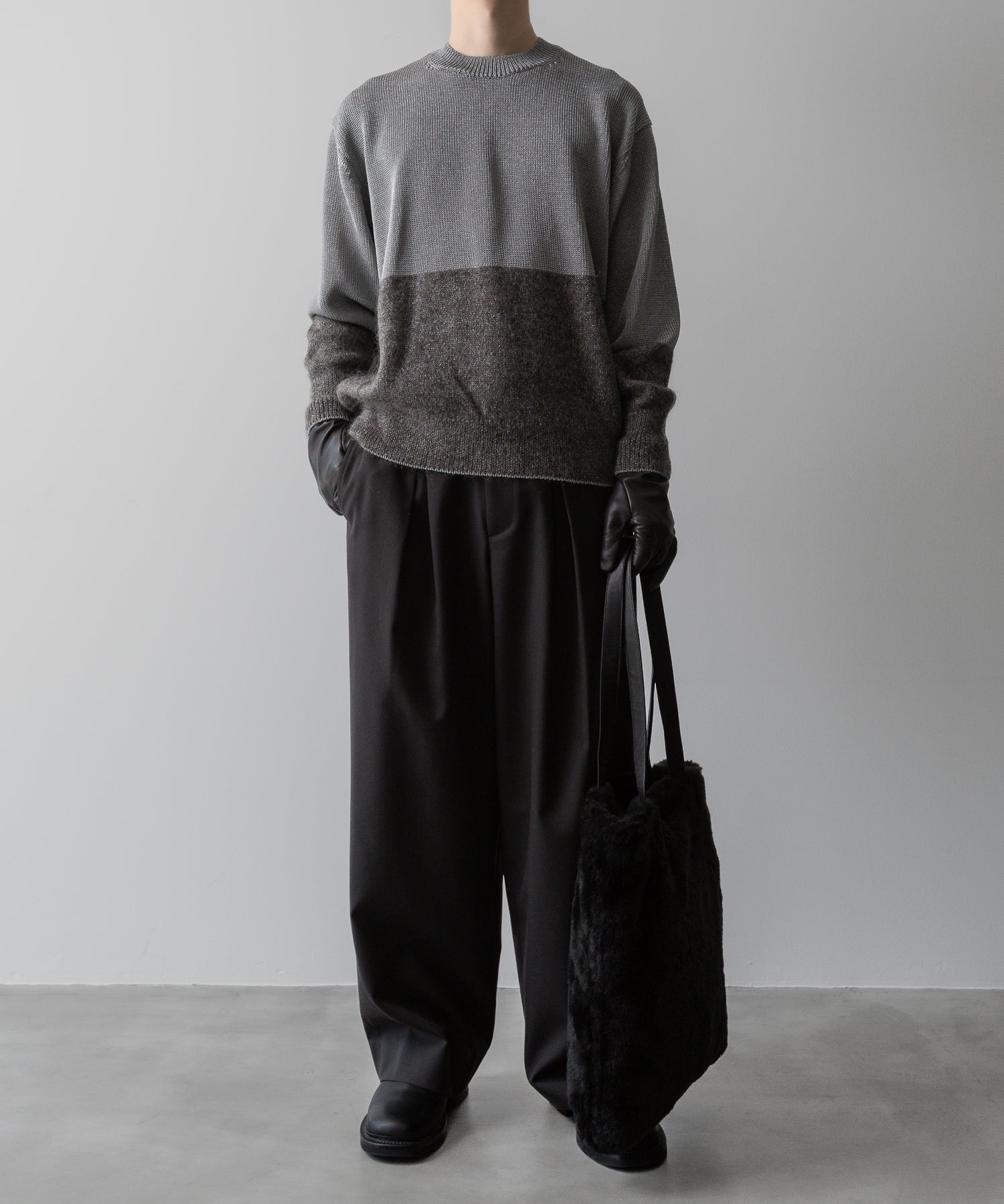 ssstein(シュタイン)の24AWコレクション EASY WIDE TROUSERS (2/72 WOOL GABARDINE) - GREY KHAKI 公式通販サイトsession福岡セレクトショップ