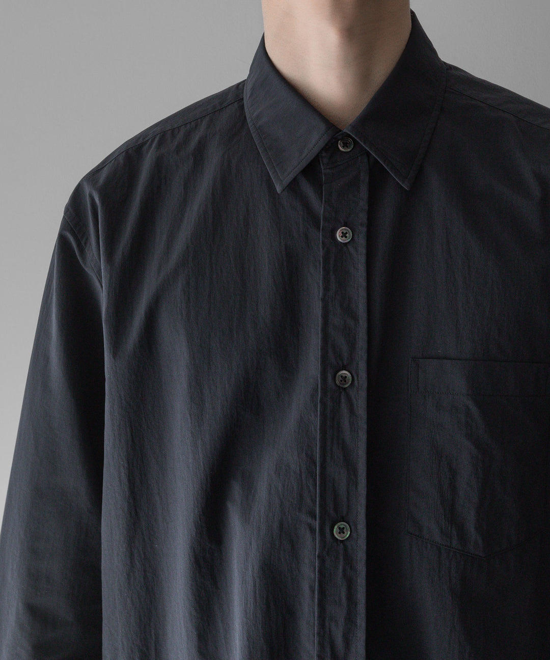 【stein】ssstein シュタインのWINDPROOF NYLON STANDARD SHIRTのBLACK  公式通販サイトsession福岡セレクトショップ