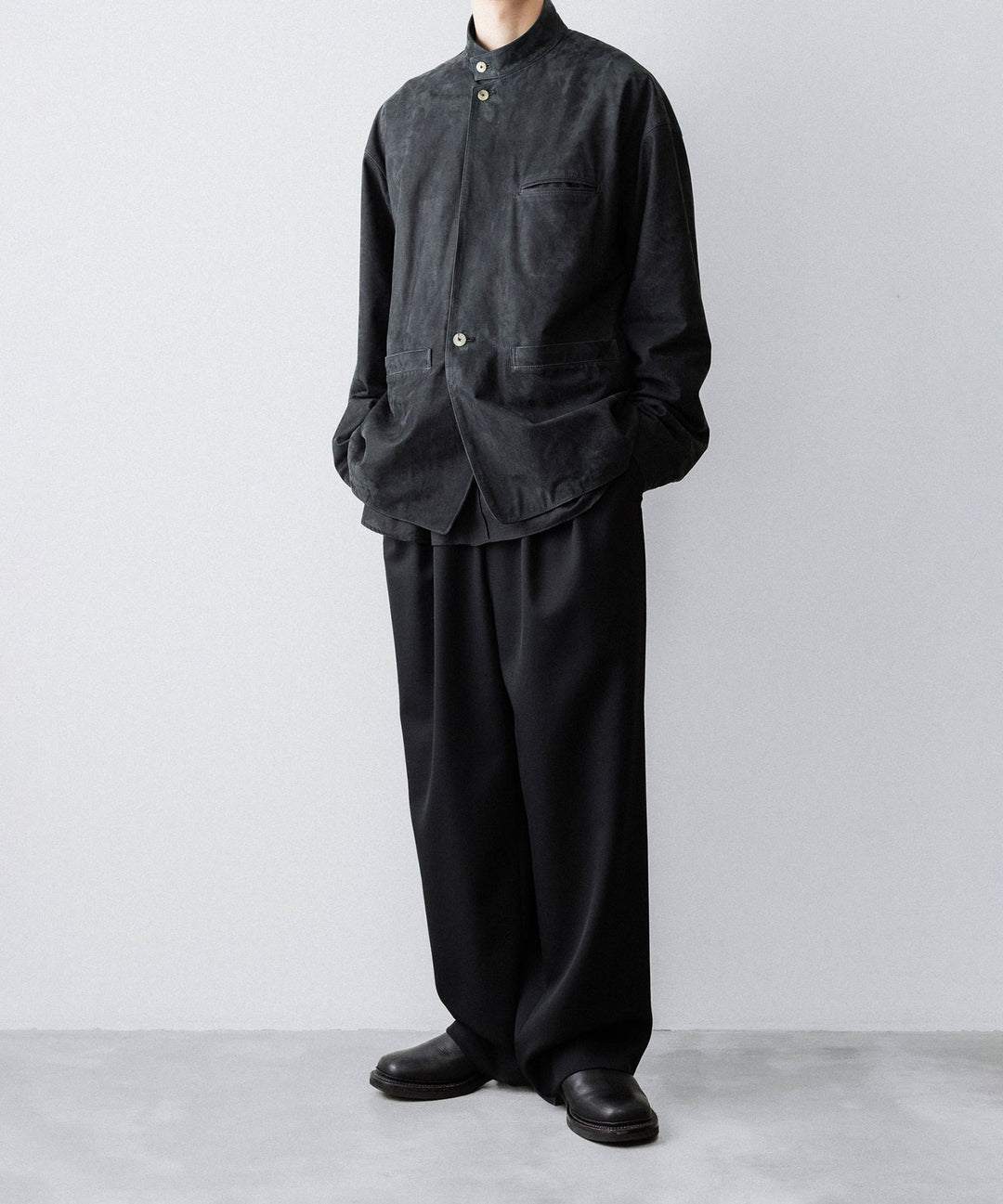 【phebus】COW NUBUCK JACKET - CHARCOAL