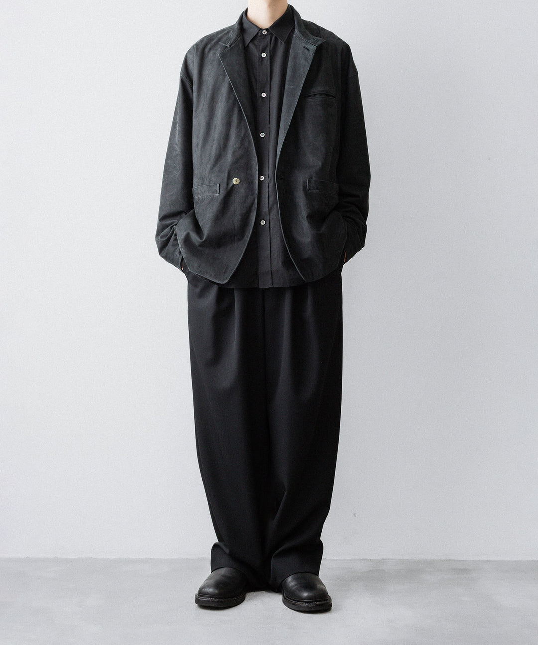 【phebus】COW NUBUCK JACKET - CHARCOAL