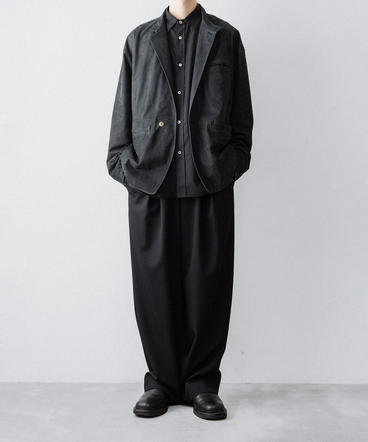 【phebus】COW NUBUCK JACKET - CHARCOAL