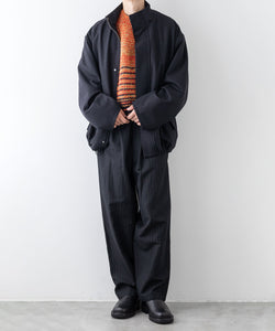 stein(シュタイン)の23AWコレクションCOLOR COMBINATION KNIT LSのORANGE × NAVY