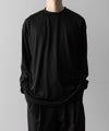 【INTÉRIM】EXTRA FINE MERINO WOO JERSEYL L/S TEE - BLACK