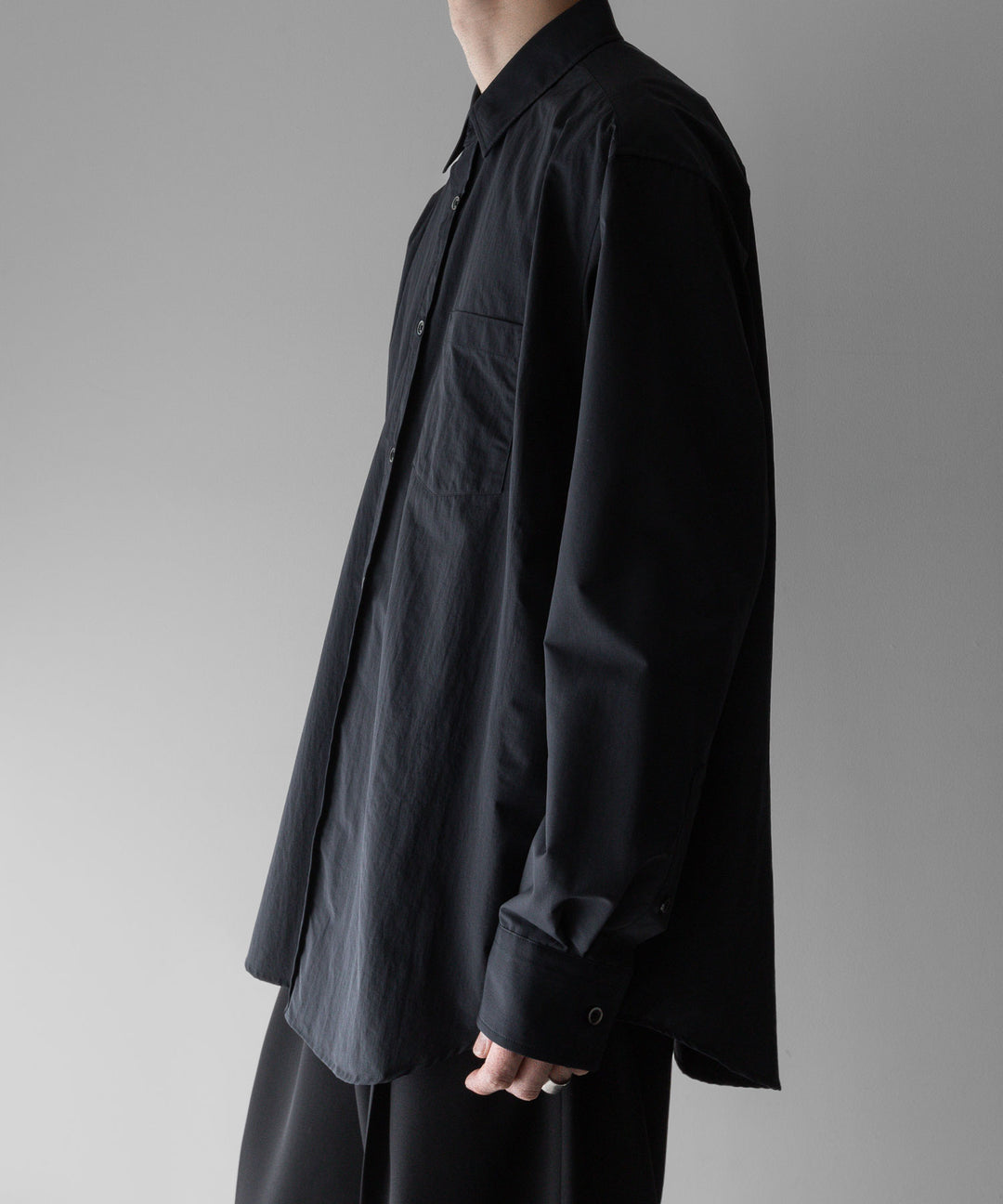 【stein】ssstein シュタインのWINDPROOF NYLON STANDARD SHIRTのBLACK  公式通販サイトsession福岡セレクトショップ