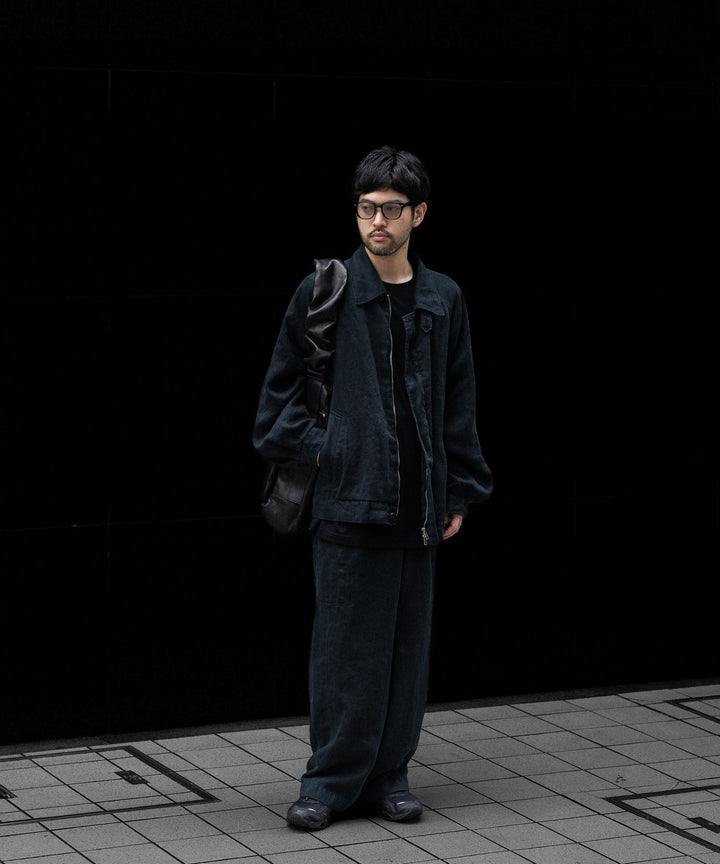 ssstein(シュタイン)のHEAVY LINEN HERRINGBONE ZIP JACKET - BLACKの公式通販サイトsession福岡セレクトショップ