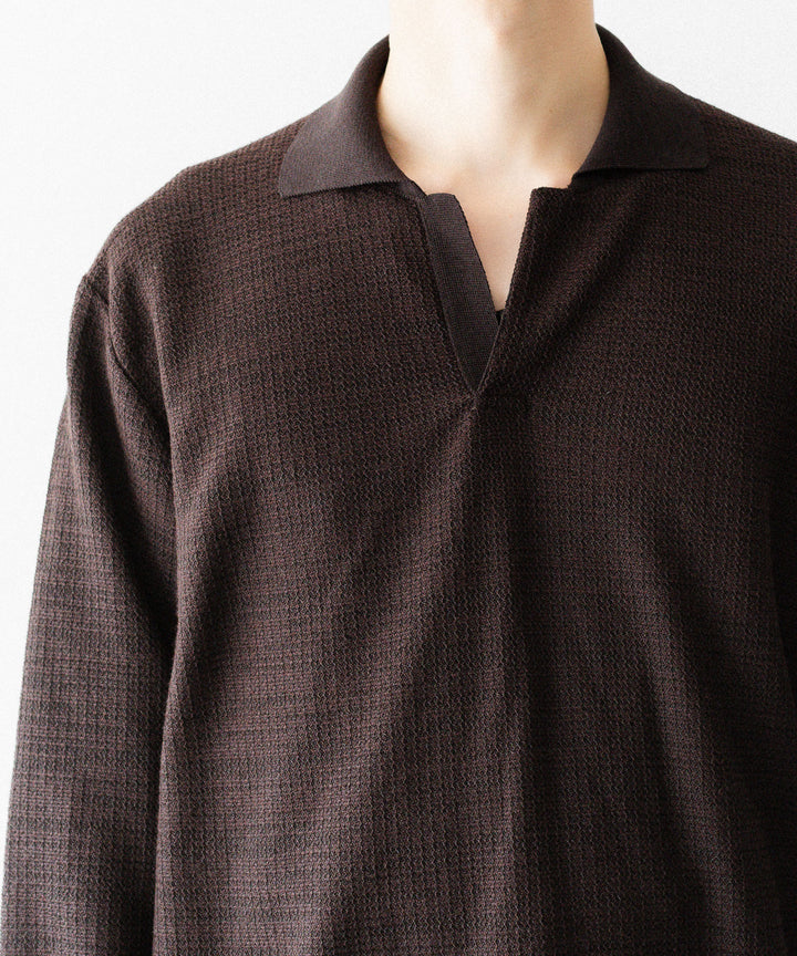 ssstein(シュタイン)のSLUB COTTON KNIT SKIPPER LS - DARK BROWNの公式通販サイトsession福岡セレクトショップ