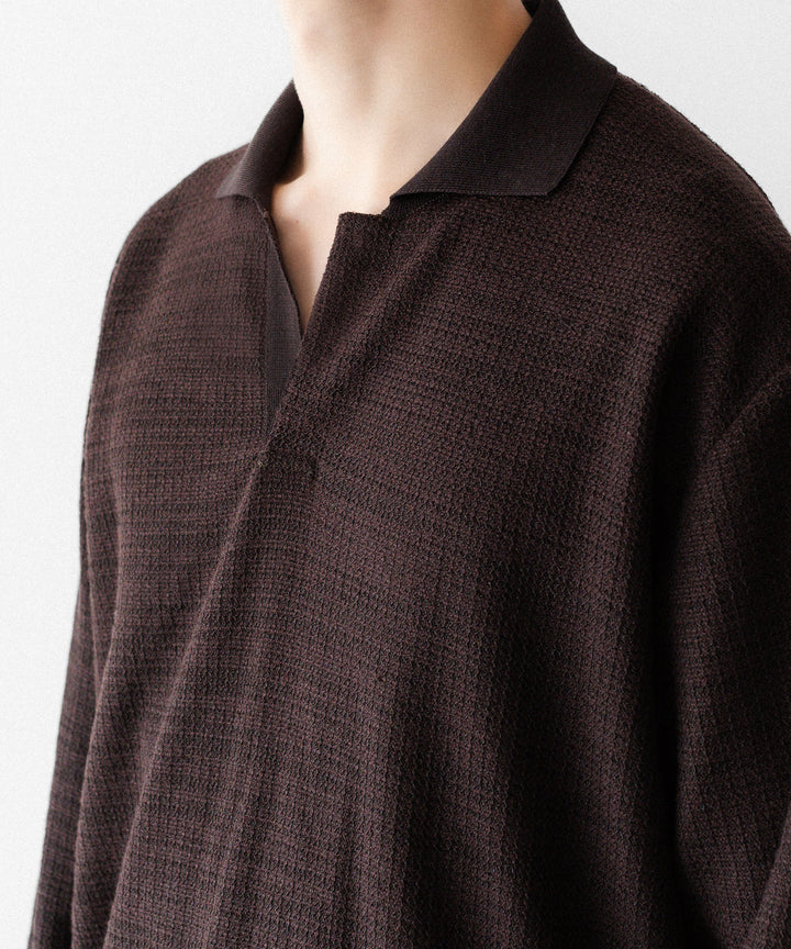 ssstein(シュタイン)のSLUB COTTON KNIT SKIPPER LS - DARK BROWNの公式通販サイトsession福岡セレクトショップ