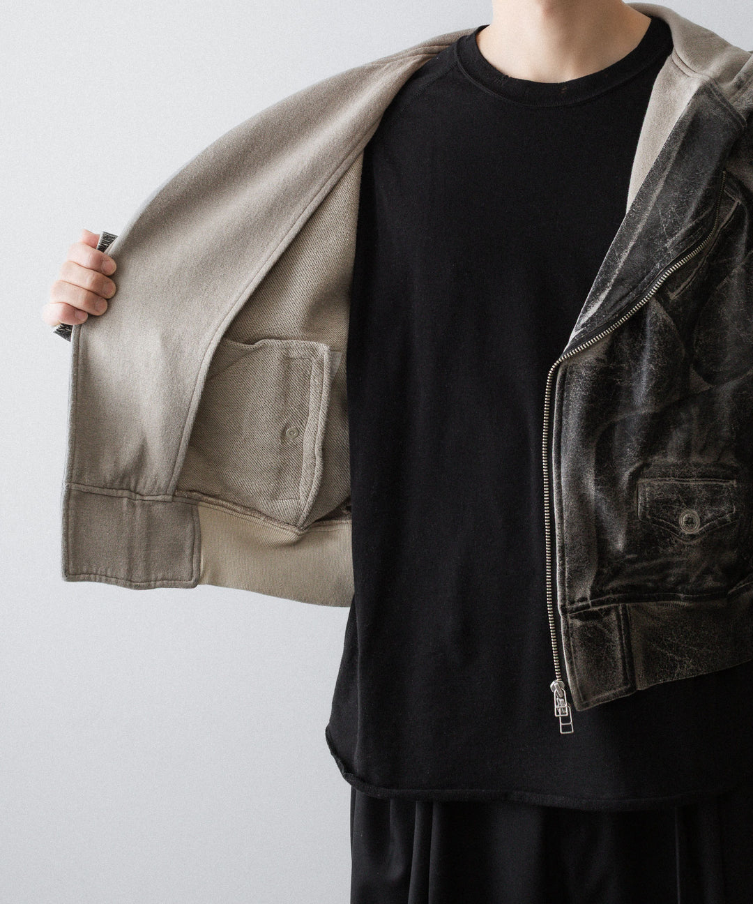 SUBLATIONS サブレーションズのCRACKING COATED RIDERS PARKAのSAND BEIGE BASE公式通販サイトsession福岡セレクトショップ