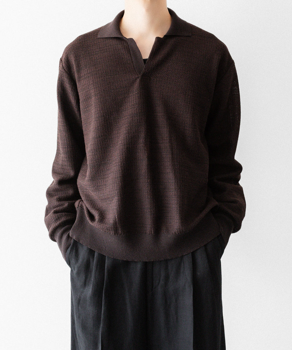 ssstein(シュタイン)のSLUB COTTON KNIT SKIPPER LS - DARK BROWNの公式通販サイトsession福岡セレクトショップ