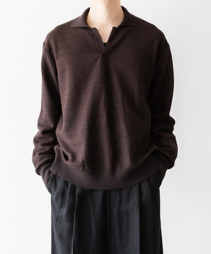 ssstein(シュタイン)のSLUB COTTON KNIT SKIPPER LS - DARK BROWNの公式通販サイトsession福岡セレクトショップ