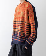 画像をギャラリービューアに読み込む, stein(シュタイン)の23AWコレクションCOLOR COMBINATION KNIT LSのORANGE × NAVY
