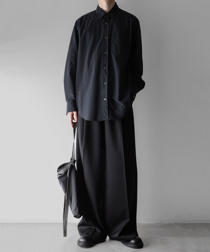 【stein】ssstein シュタインのWINDPROOF NYLON STANDARD SHIRTのBLACK  公式通販サイトsession福岡セレクトショップ