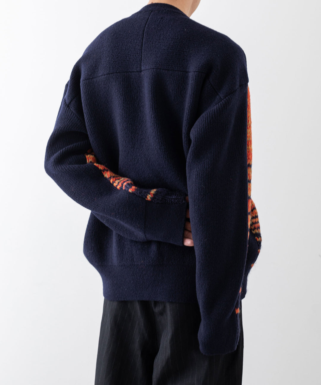 stein(シュタイン)の23AWコレクションCOLOR COMBINATION KNIT LSのORANGE × NAVY