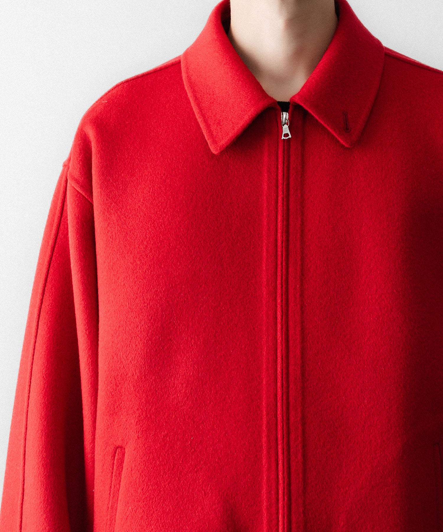 ssstein / シュタイン】W/CA DOUBLE FACE CLOTH ZIP JACKET - RED