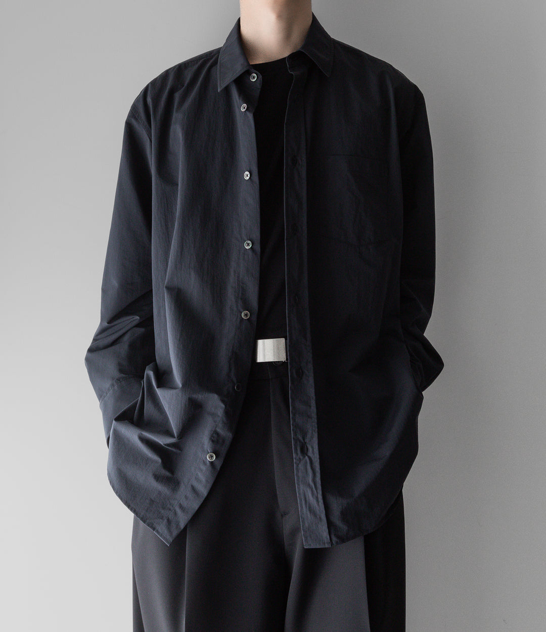 【stein】ssstein シュタインのWINDPROOF NYLON STANDARD SHIRTのBLACK  公式通販サイトsession福岡セレクトショップ