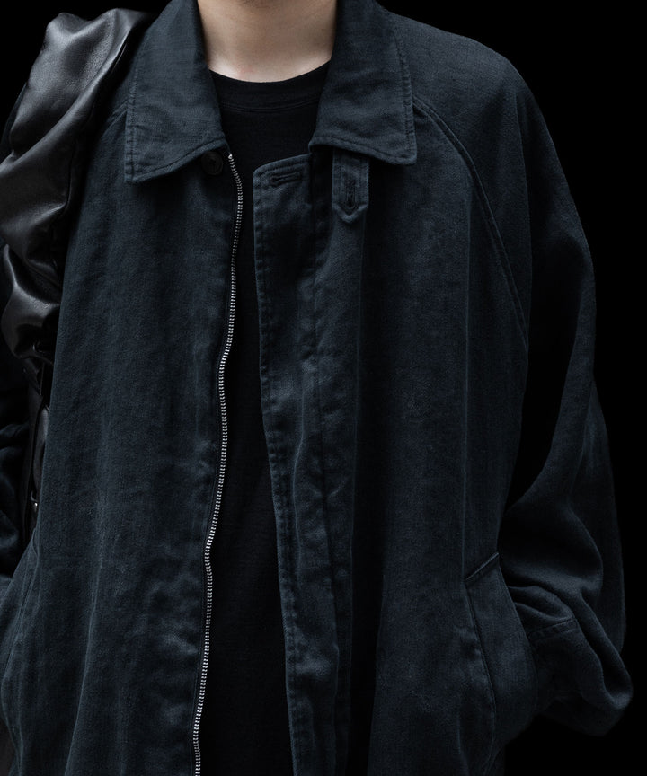 ssstein(シュタイン)のHEAVY LINEN HERRINGBONE ZIP JACKET - BLACKの公式通販サイトsession福岡セレクトショップ