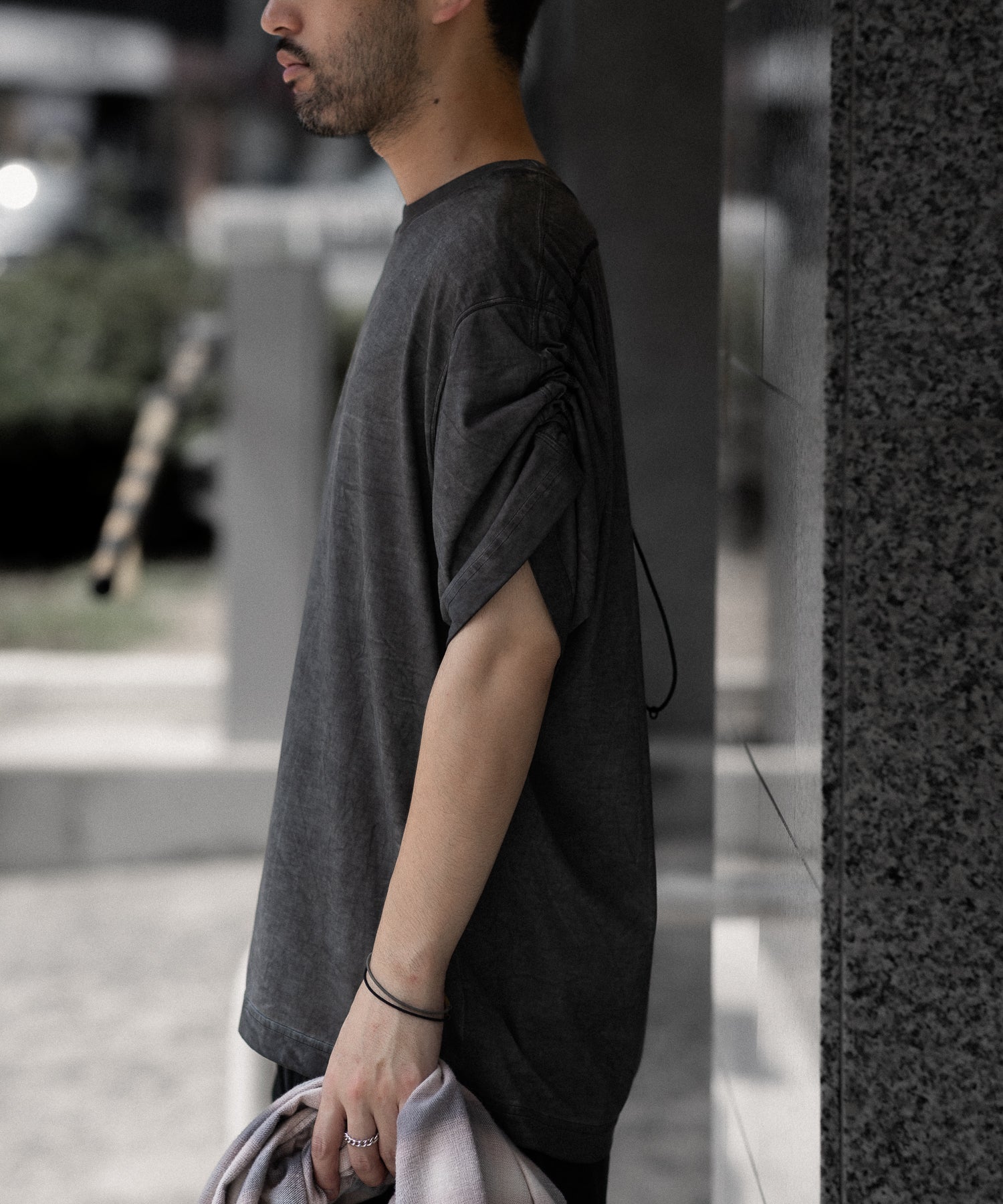【 VEIN 】100/3 SUEDE JERSEY COLD DYED VESSEL S/S TEE - GRAY