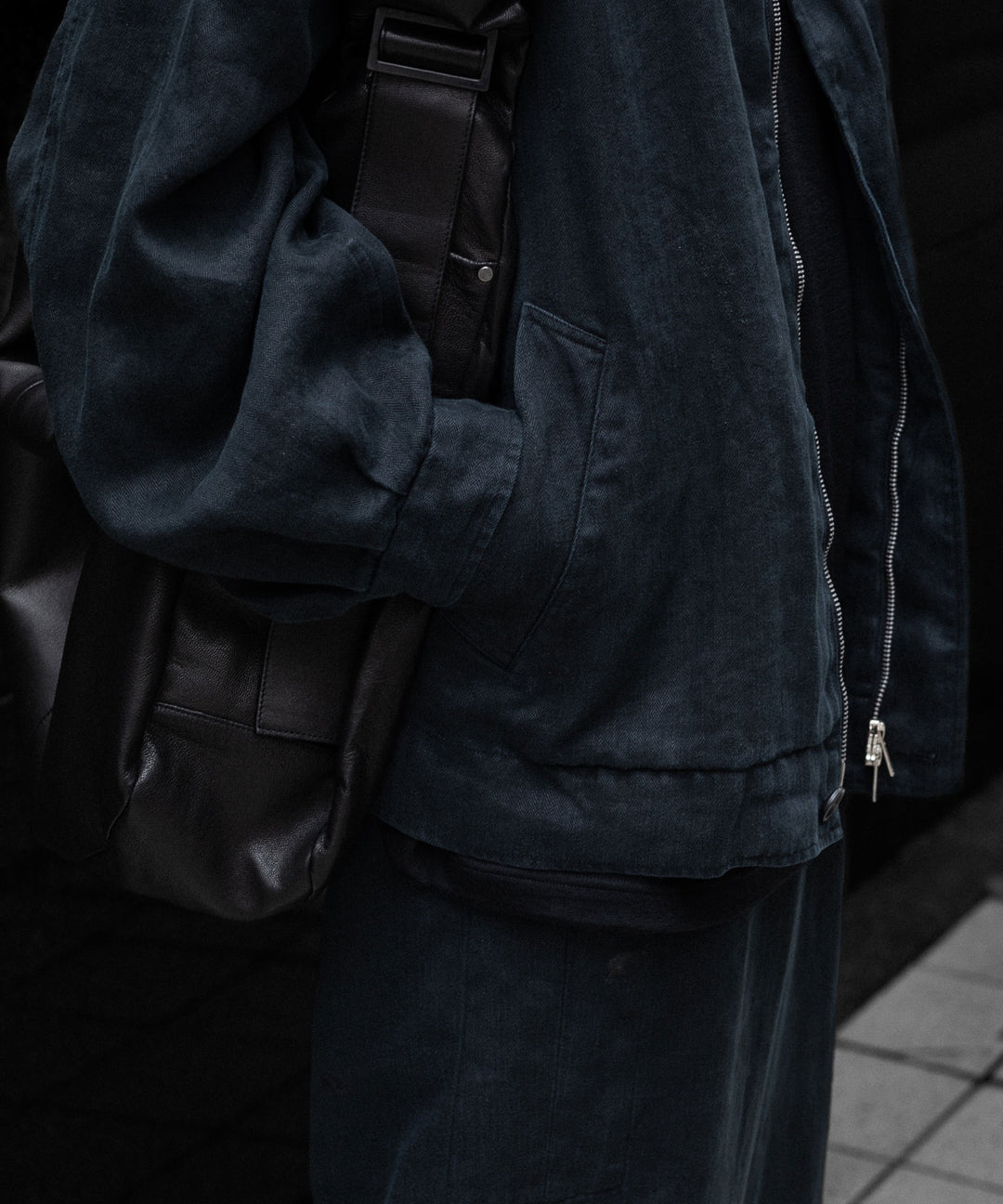 ssstein(シュタイン)のHEAVY LINEN HERRINGBONE ZIP JACKET - BLACKの公式通販サイトsession福岡セレクトショップ