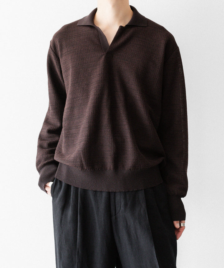 ssstein(シュタイン)のSLUB COTTON KNIT SKIPPER LS - DARK BROWNの公式通販サイトsession福岡セレクトショップ